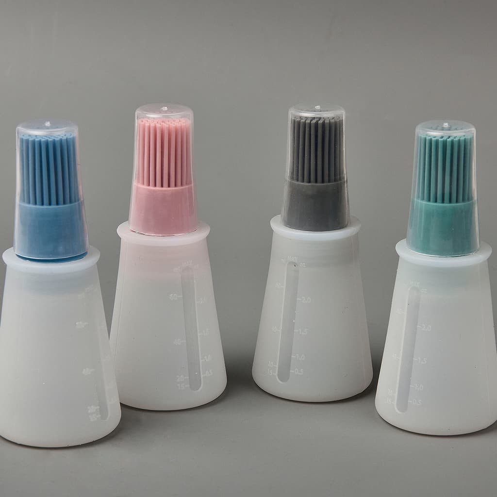 Silicone Oil Brush Bottle - 4 Colors | Multifunctional Kitchen Tool Oil Brush BH4489