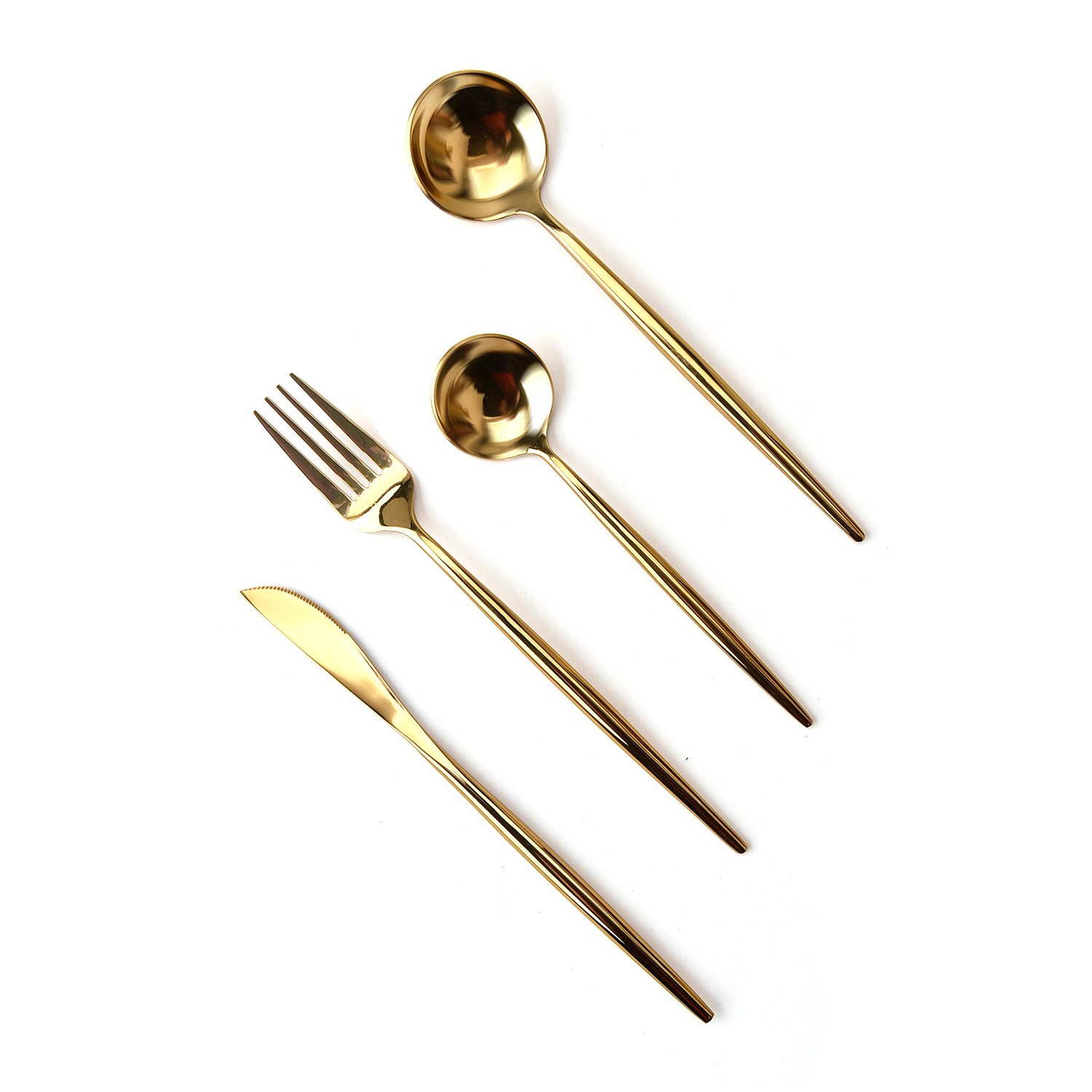 4-Piece Cutlery Set - Gold fork, knife and spoon BH7404