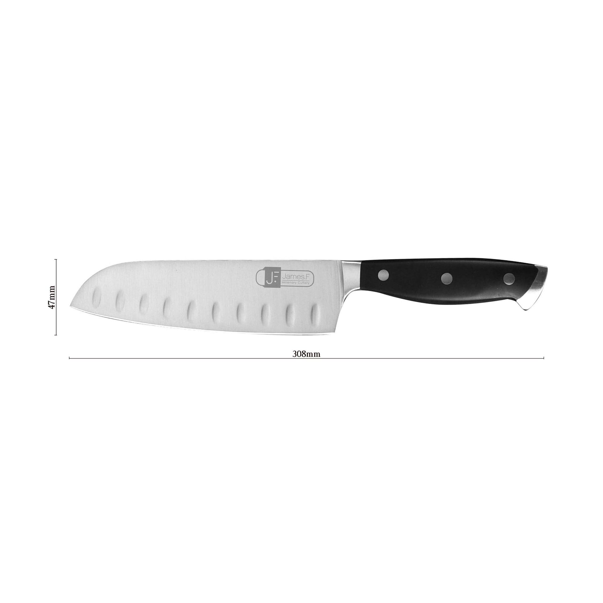 Forged 7-Inch Santoku Knife–Stainless Steel, Black K1035-05